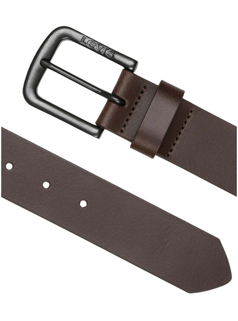 Cinto Levis fivela metálica Seine marrom para homem.