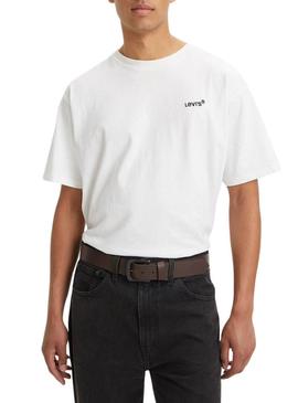 Cinto Levis fivela metálica Seine marrom para homem.