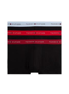 Pack de 3 cuecas Tommy Hilfiger Trunk Signature preto para homem.