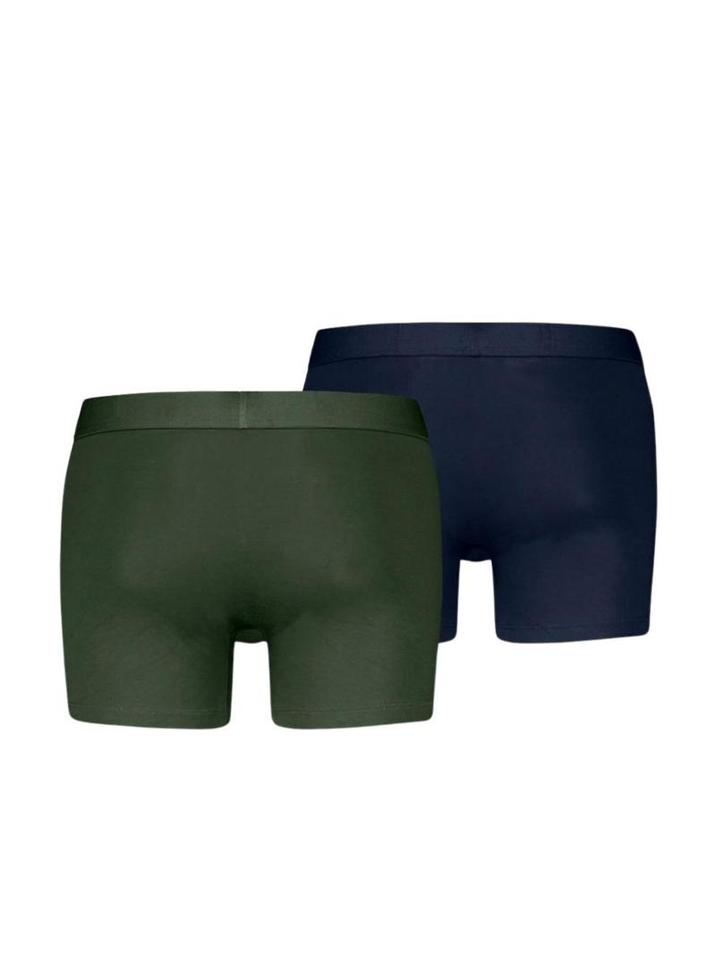 Pack 2 cuecas Levis Basic verde e marinho para homem.