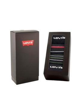 Pacote com 4 pares de meias Levis Giftbox preto para homem.