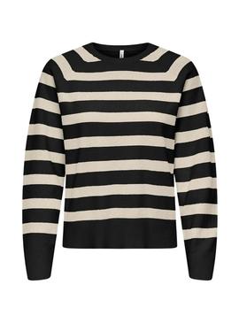 Jersey Only Ama listras preto para mulher