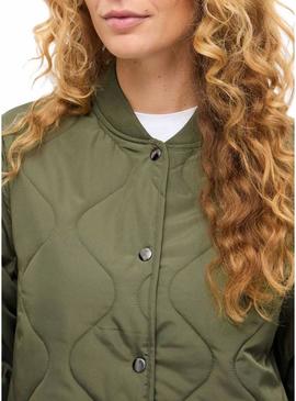Casaco acolchoado Vila Vitate verde para mulher.