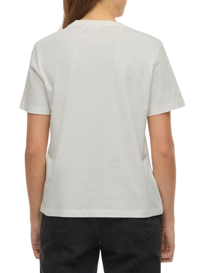 Camisa Vila Viybilla Rose branca para mulher.