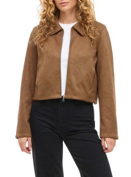 Jaqueta de camurça Vila Moody marrom para mulheres