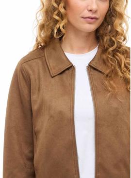 Jaqueta de camurça Vila Moody marrom para mulheres