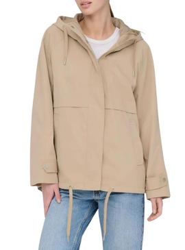 Parka Only Orchid bege para mulher