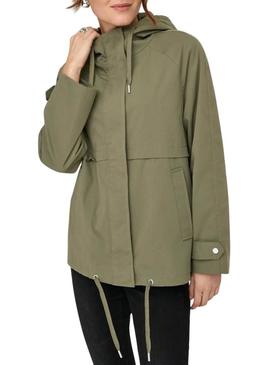 Parka Only Orchid verde para mulher