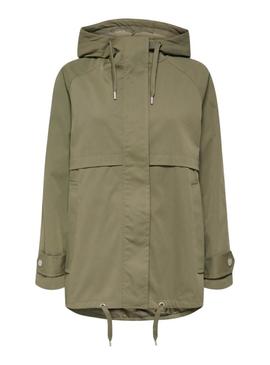 Parka Only Orchid verde para mulher