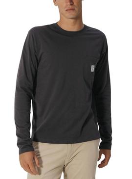 Camiseta El Pulpo manga comprida cinza antracite para homem.