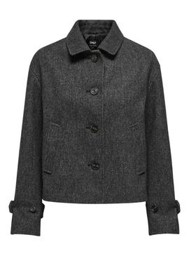 Jaqueta Only Lasta cinza para mulher.