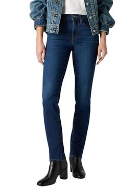 Calça jeans Levis 312 slim denim escuro para mulher