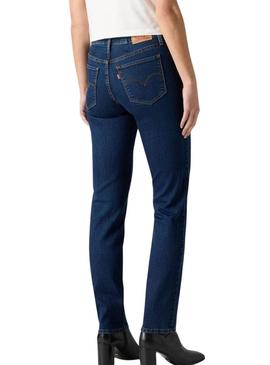 Calça jeans Levis 312 slim denim escuro para mulher