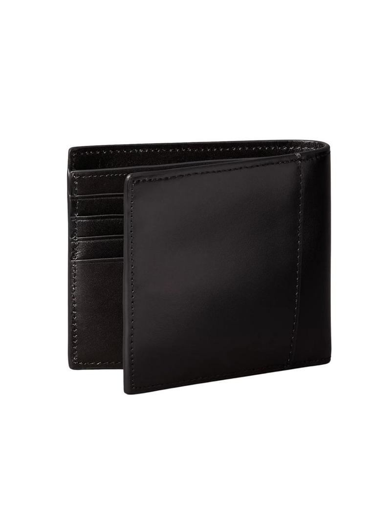 Carteira Calvin Klein Jeans Billfold preta e amarela para homem.