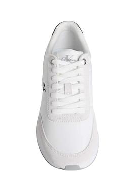 Sapatilhas Calvin Klein Jeans Retro Runner branco para mulher.