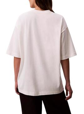 Camiseta Calvin Klein Jeans Sequin branca para mulher.