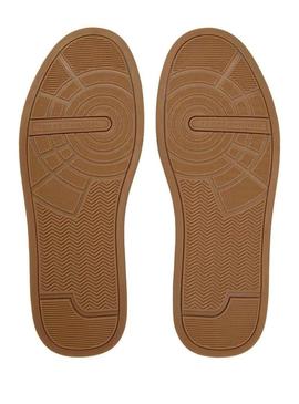 Tênis Tommy Hilfiger Court branco e verde para homem.