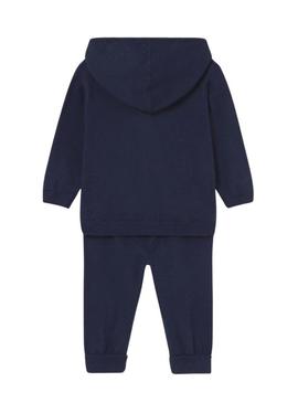 Conjunto de duas peças Mayoral em tricô azul marinho para bebê.
