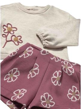 Conjunto de duas peças Mayoral floral rosa para bebê