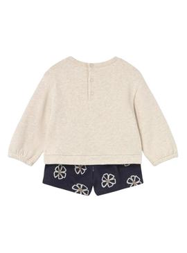 Conjunto de duas peças Mayoral floral marinho para bebê.