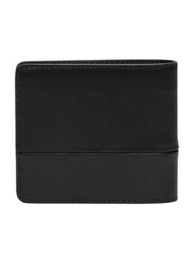 Carteira Tommy Jeans Heritage preta para homem.