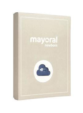 Conjunto de duas peças Mayoral jardineira azul para bebê.