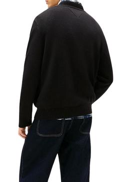 Camisola Tommy Jeans Signature preta para homem
