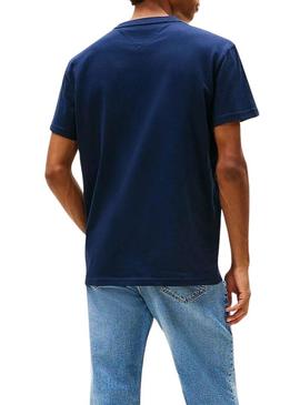 Camiseta Tommy Jeans DNA 1985 azul marinho para homem.