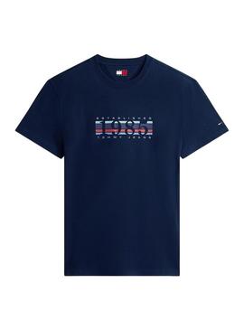 Camiseta Tommy Jeans DNA 1985 azul marinho para homem.