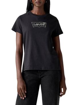 Camiseta Levis Batwing preta para mulher