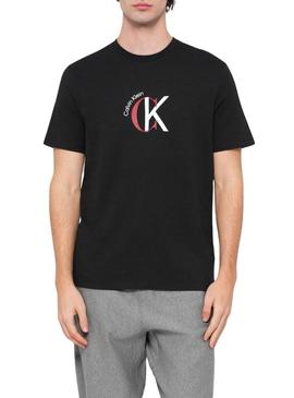 Camiseta Calvin Klein 2Tone preta para homem.