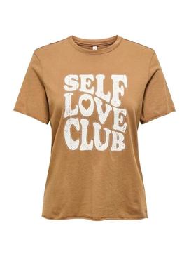 Camiseta Only Lucy mostarda para mulher