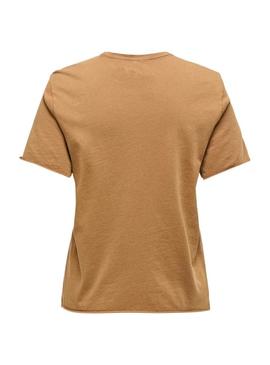 Camiseta Only Lucy mostarda para mulher