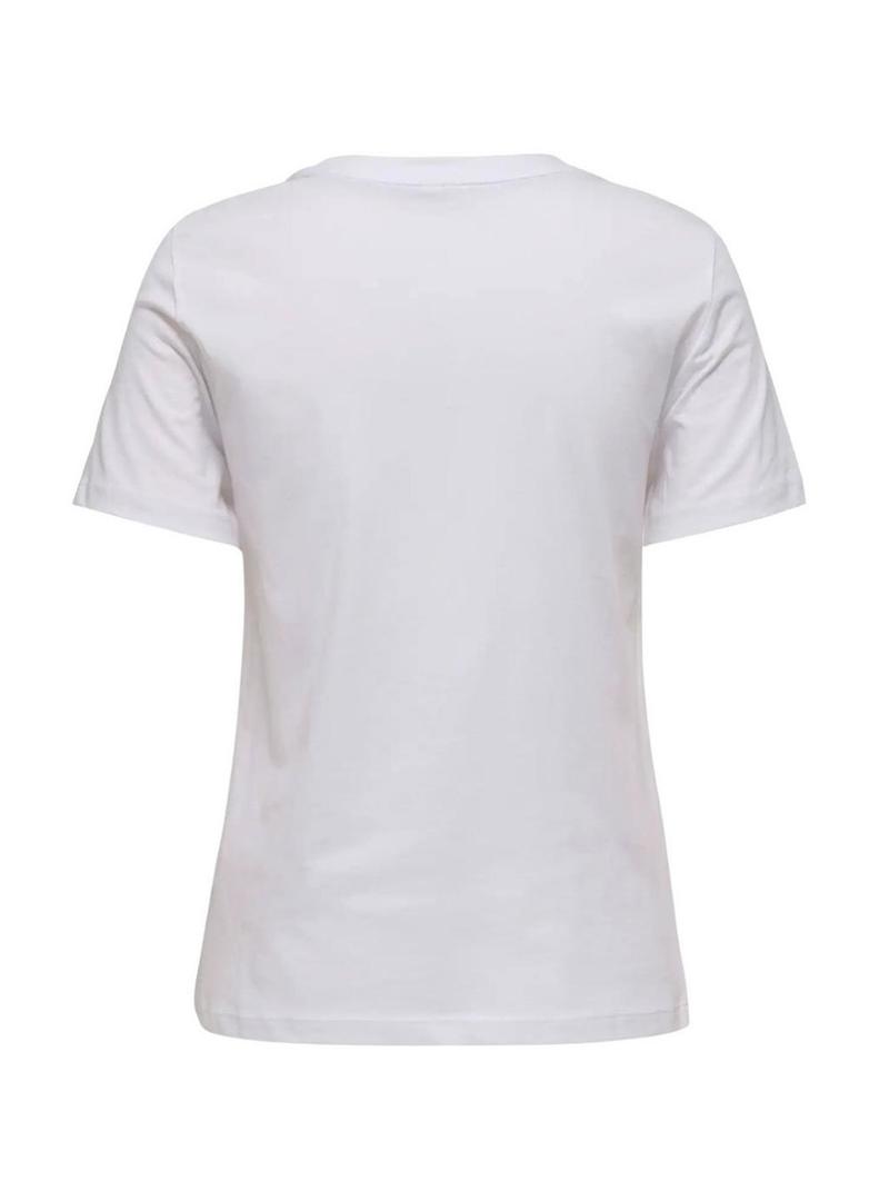 Camiseta Only Teddy Paris branca para mulher.