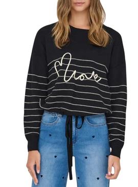 Camisola Only de sinal preto para mulher.