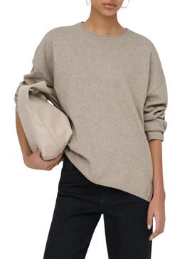 Camisola Only Leal Amalio bege topo para mulher