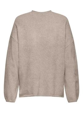 Camisola Only Leal Amalio bege topo para mulher