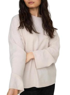 Camisola Only Leal Amalio bege creme para mulher