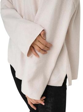 Camisola Only Leal Amalio bege creme para mulher