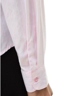 Camisa Vila Darma rosa listrada para mulher