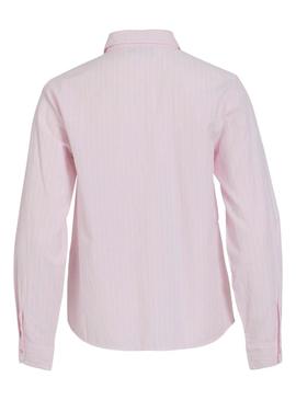 Camisa Vila Darma rosa listrada para mulher