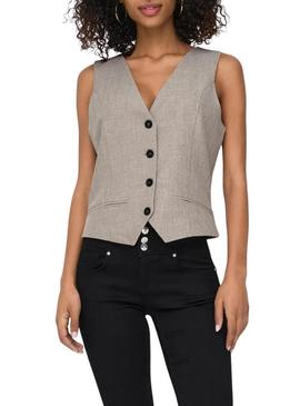 Colete Only Linda cinza para mulher.