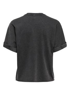 Camiseta Only Lucy preta para mulher.