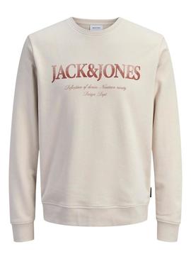 Moletom Jack and Jones Devin branco off-white para homem