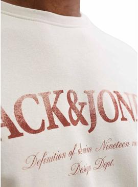 Moletom Jack and Jones Devin branco off-white para homem