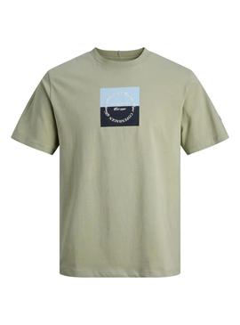 Camiseta Jack and Jones Catskills verde para homem.