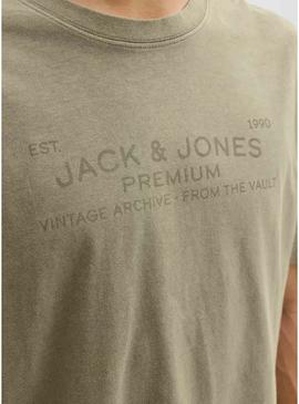 Camiseta Jack and Jones Bluaiden verde para homem.