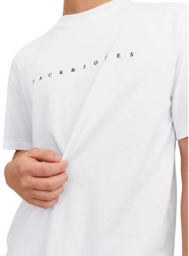 Camiseta Jack and Jones Star branca para homem.