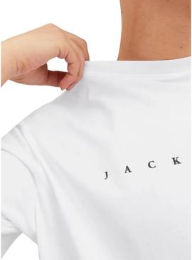 Camiseta Jack and Jones Star branca para homem.