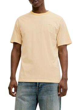Camiseta amarela Jack and Jones Blualves para homem.